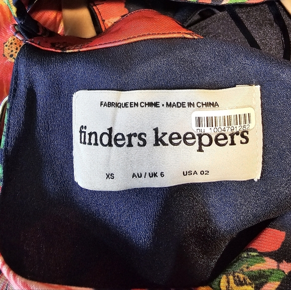 Finders Keepers Navy Floral Mini Dress w Cut-Out Detailing - Picture 14 of 14